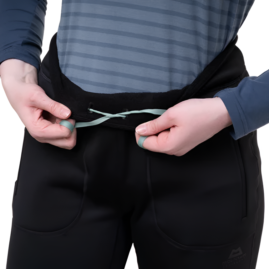 Mountain Equipment Jorasses Women's Pant Outdoor Action Black- Waistband with drawcord