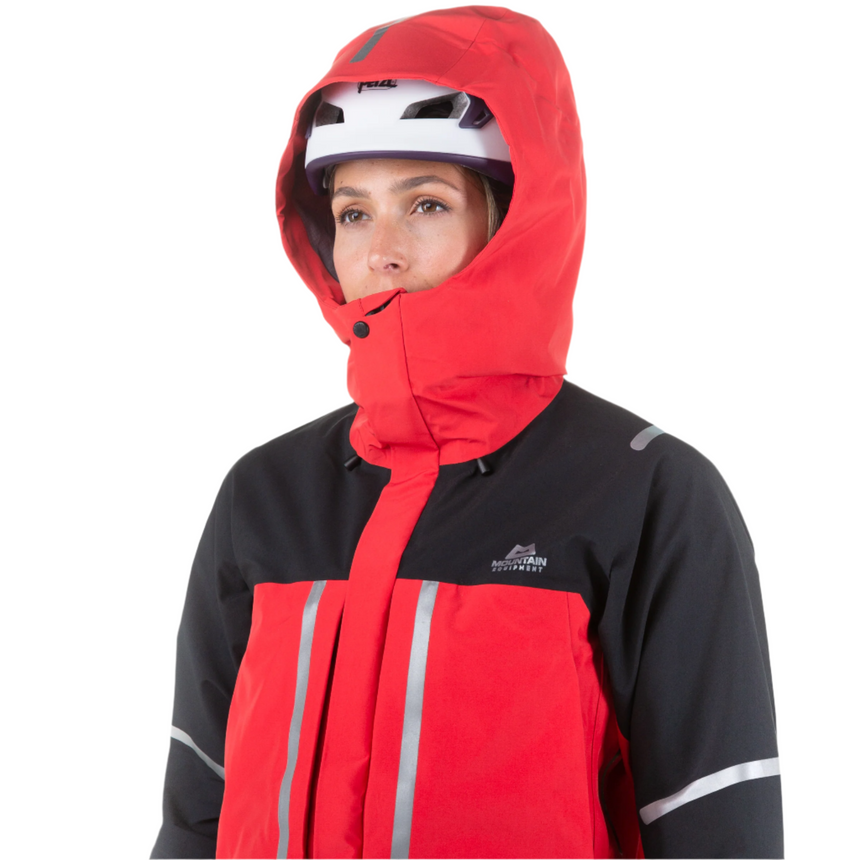 Mountain Equipment Kongur MRT GORE-TEX® Women's Jacket Outdoor Action Imperial Red/Black- Helmet Hood