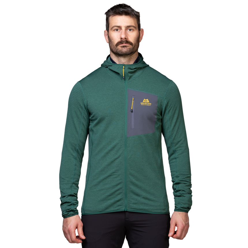 Mountain Equipment Lumiko Hooded Men's Jacket Outdoor Action Fern/Ombre- Front fit