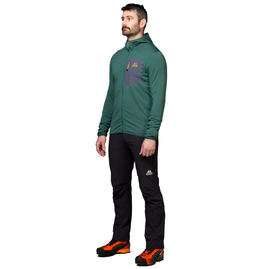 Mountain Equipment Lumiko Hooded Men's Jacket Outdoor Action Fern/Ombre- Full Length Angle