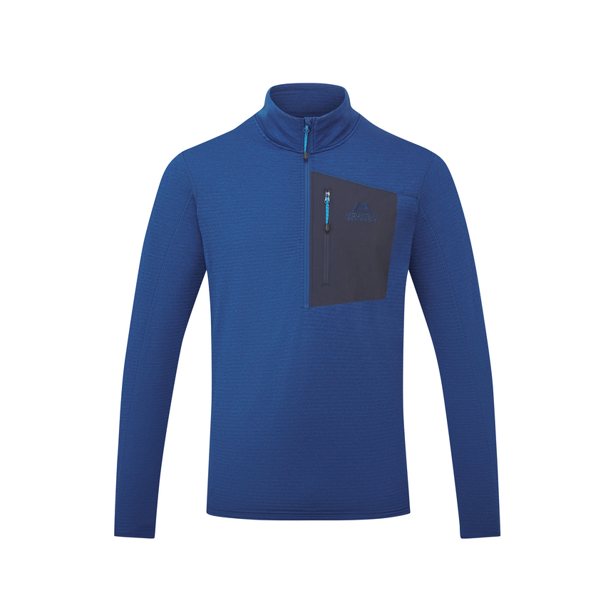 Mountain Equipment Lumiko Men's Zip T Outdoor Action Admiral/Cosmos- Front