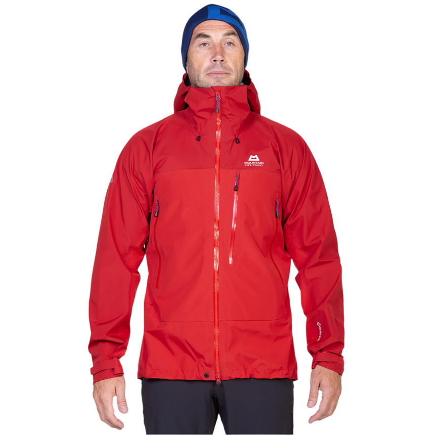 Mountain Equipment Makalu GORE-TEX Men's Jacket Imperial Red/Crimson- Front Fit on Model