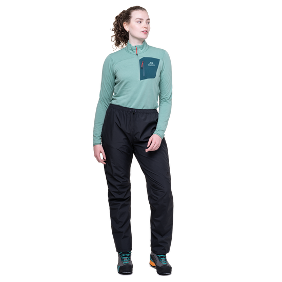 Mountain Equipment Makalu GORE-TEX Women's Pant Outdoor Action Black- Front Fit on Model