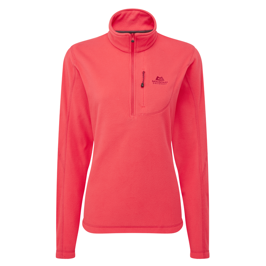 Mountain Equipment Micro Women's Zip-T Fleece Outdoor Action Hibiscus- Front
