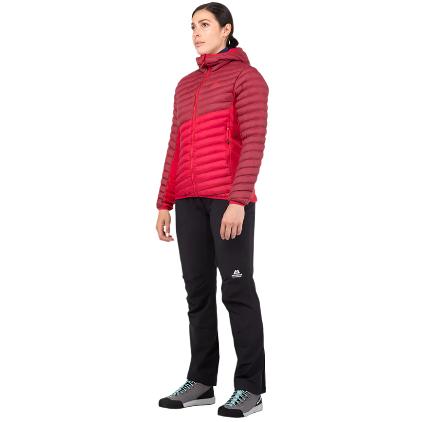 Mountain Equipment Particle Hooded Women's Jacket Outdoor Action Majolica/Mykonos- Full Length