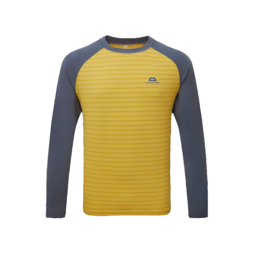 Mountain Equipment Redline LS Men's Tee Outdoor Action Acidstripe/Denim- Front