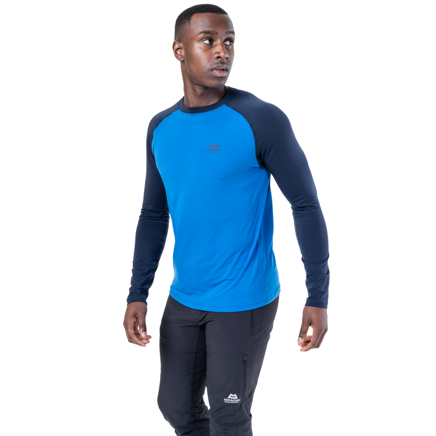 Mountain Equipment Redline LS Men's Tee Outdoor Action Atlantic/Cosmos- Slim Fit