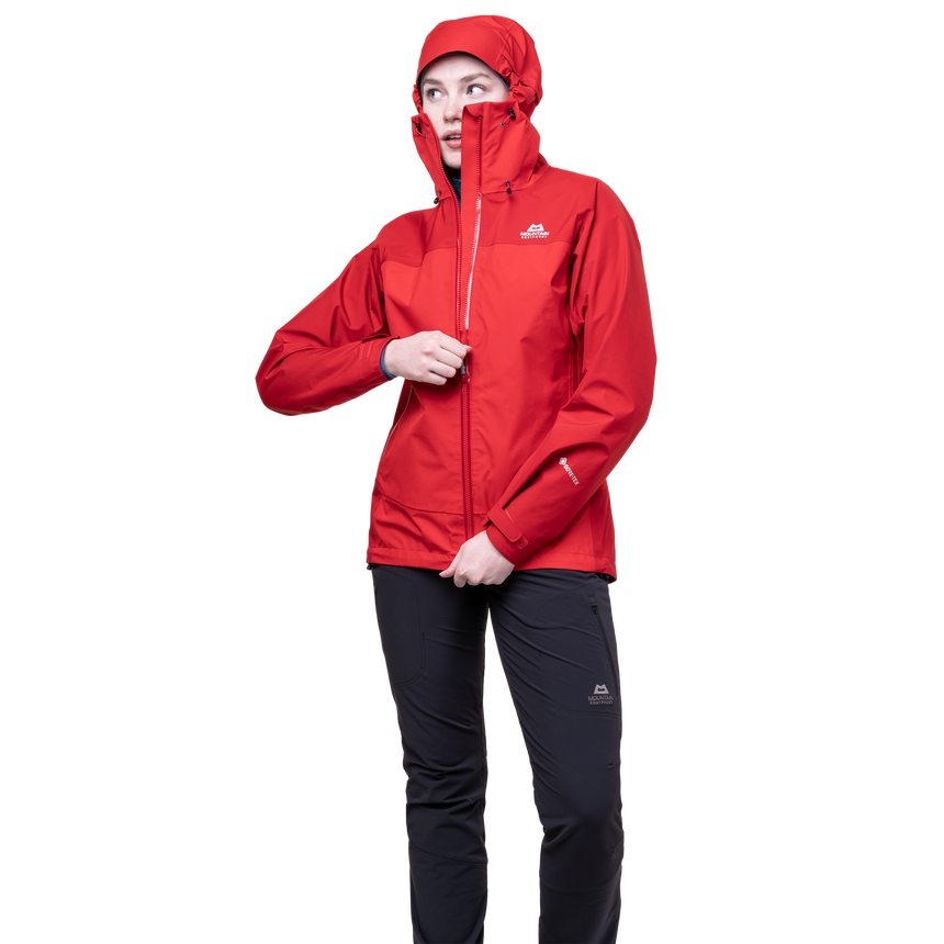 Mountain Equipment Saltoro Women’s Jacket Outdoor Action Imperial Red/Crimson - Centre Front Zip