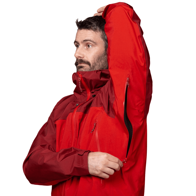 Mountain Equipment Shigri GORE-TEX Men’s Jacket Outdoor Action Chili Red/Merlot - Underarm pit zips