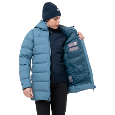 Mountain Equipment Tromso Women's Parka Outdoor Action Stellar Blue- Inner Zipped Security Pocket