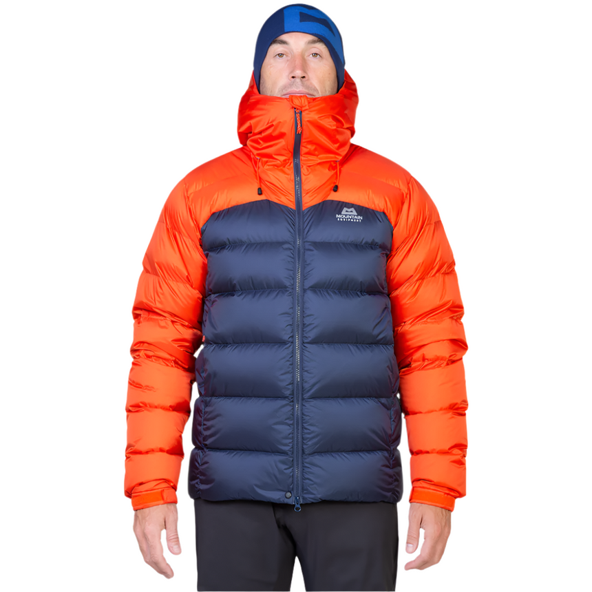 Mountain Equipment Vega Men's Jacket Outdoor Action Cosmos/Cardinal- Front Fit on Model