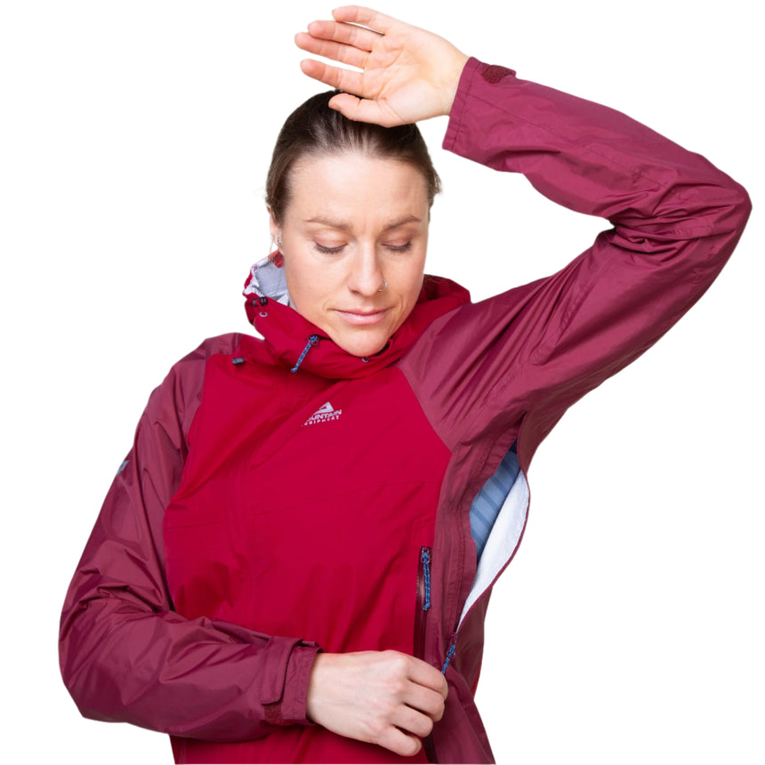 Mountain Equipment Zeno Women's Jacket Outdoor Action Capsicum/Tibetan Red- Pit zip