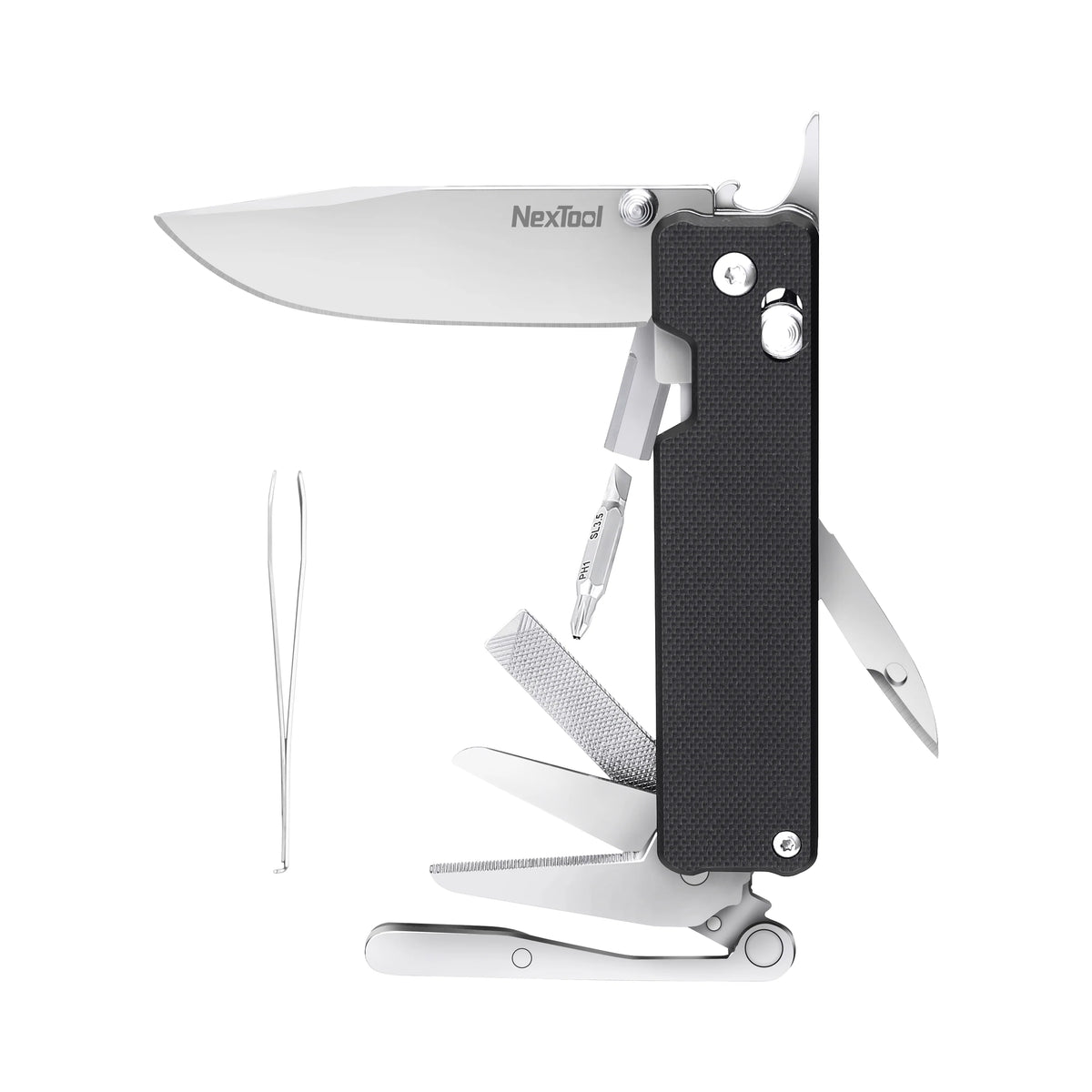 Nextool Knight K30 - 11-in-1 EDC Folding Knife with Sandvik 14C28N Steel Blade, 114g