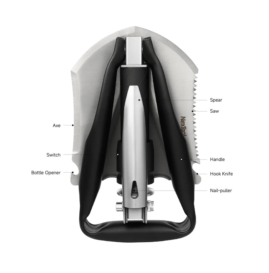 Nextool Mini Folding Shovel Specifications - Complete 8-in-1 Foldable Multitool with All Features