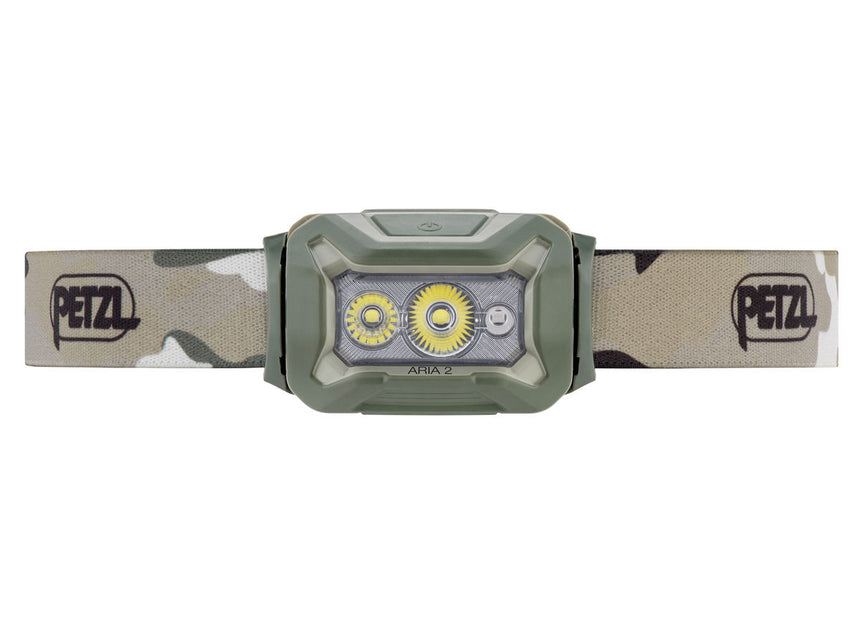 Petzl Aria 2 RGB Waterproof Headlamp Camo - Front