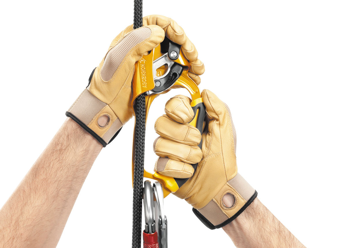 Petzl Ascension Left Handed Rope Clamp Black/Yellow - Model Gripping Product