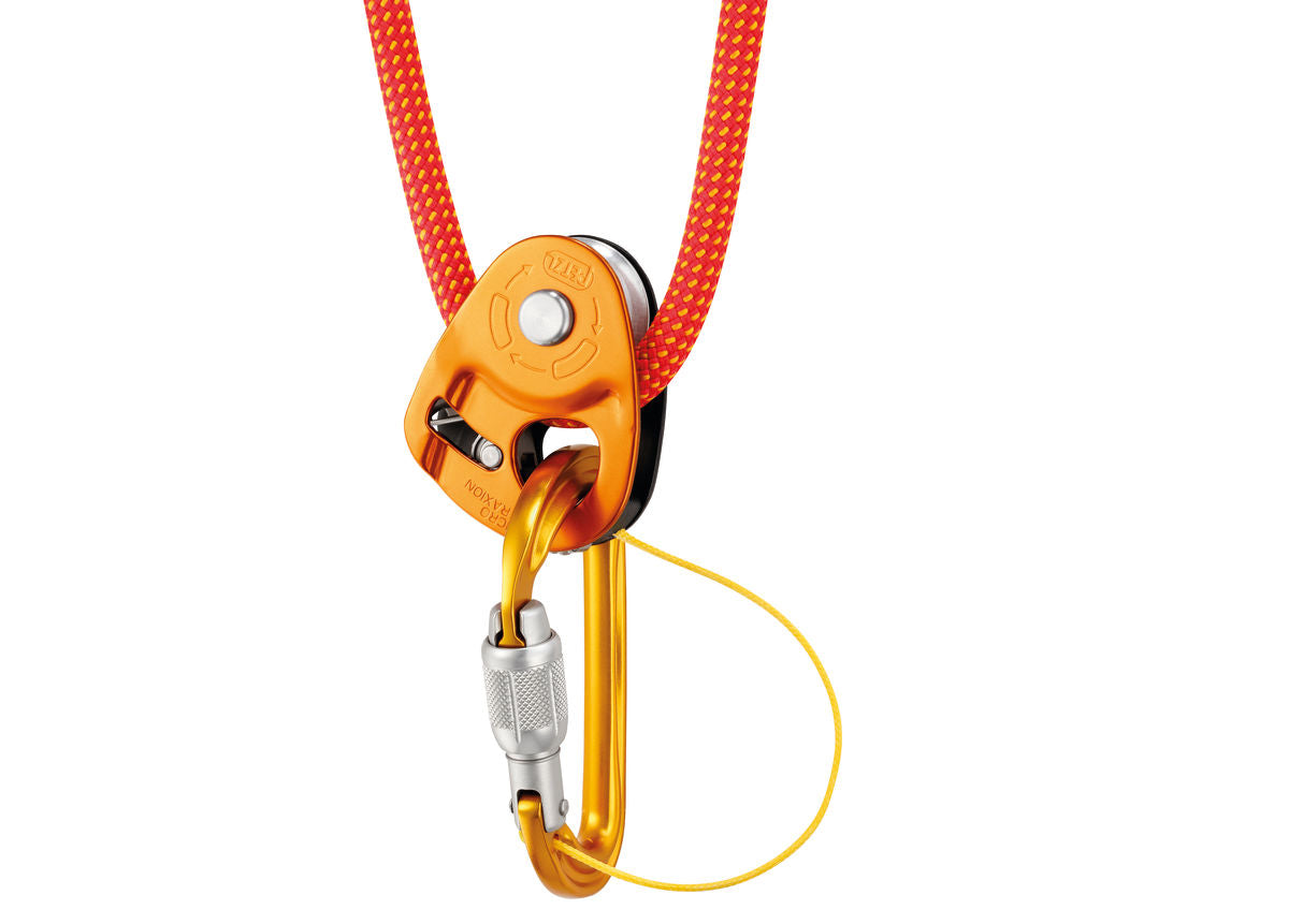 Petzl Micro Traxion Pulley - Connected to Rope & Carabiner
