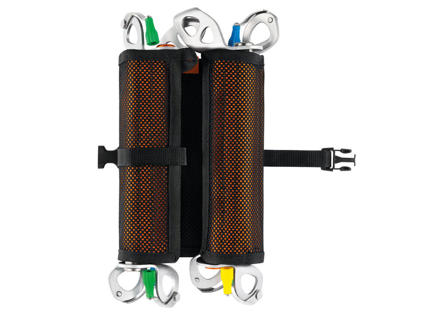Petzl Octo Ice Screw Pouch - Front Folded Closed with Ice Screws