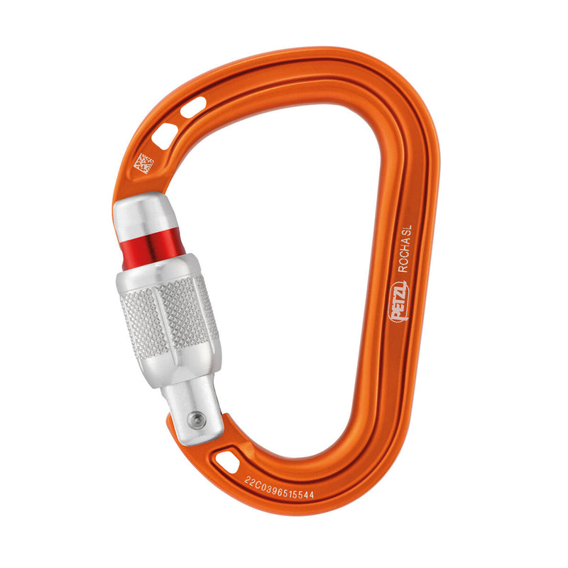 Petzl Rocha Screw-Lock Carabiner Orange - Front Unlocked