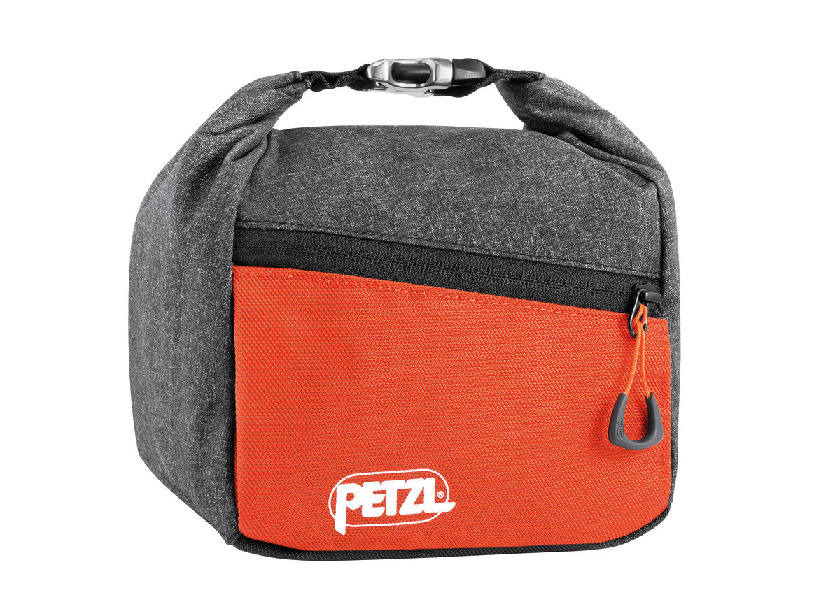 Petzl Sakab Chalk Bag Outdoor Action Grey - Roll-top closure