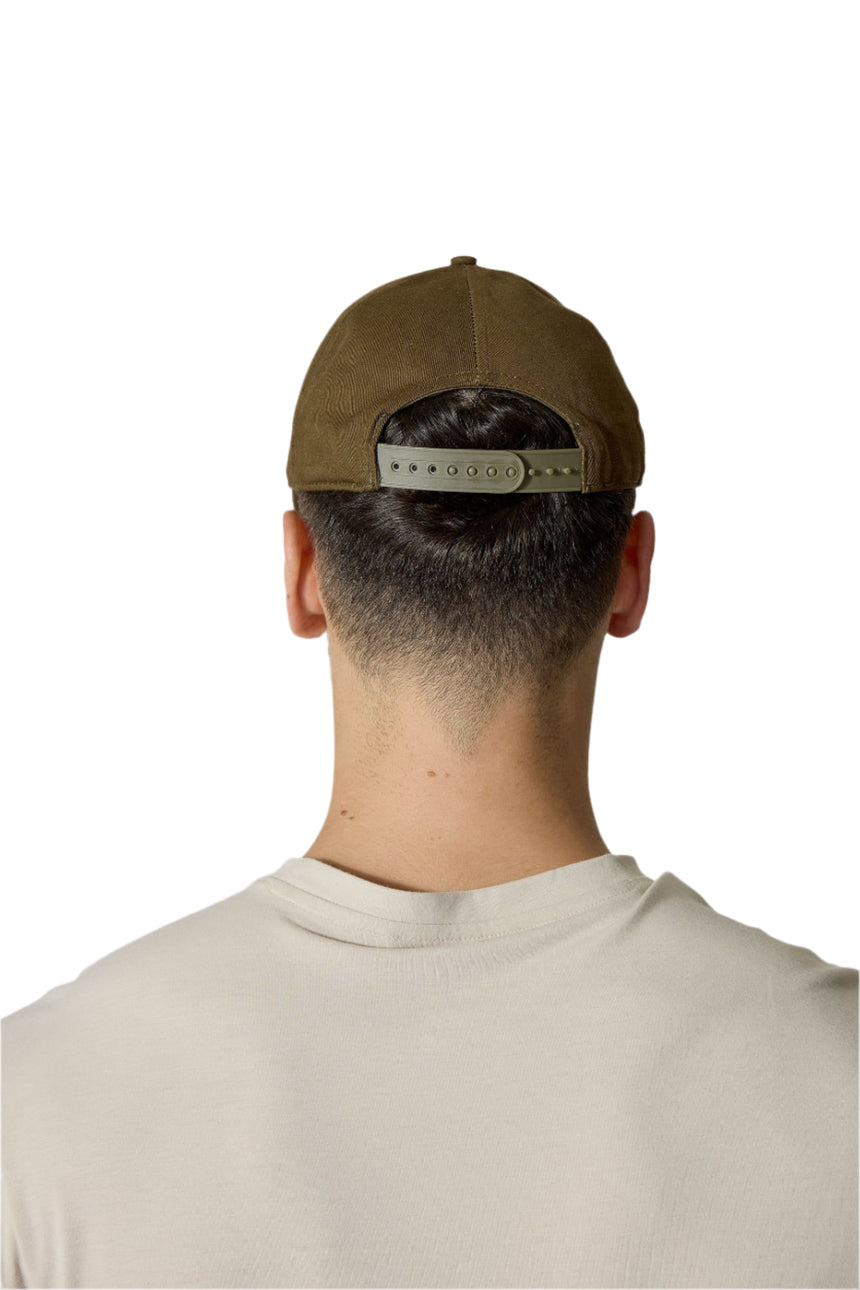Rab Basecamp Badge Cap in Oak - back, worn
