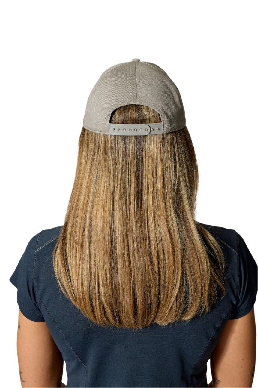 Rab Basecamp Badge Cap in Stone - back, worn