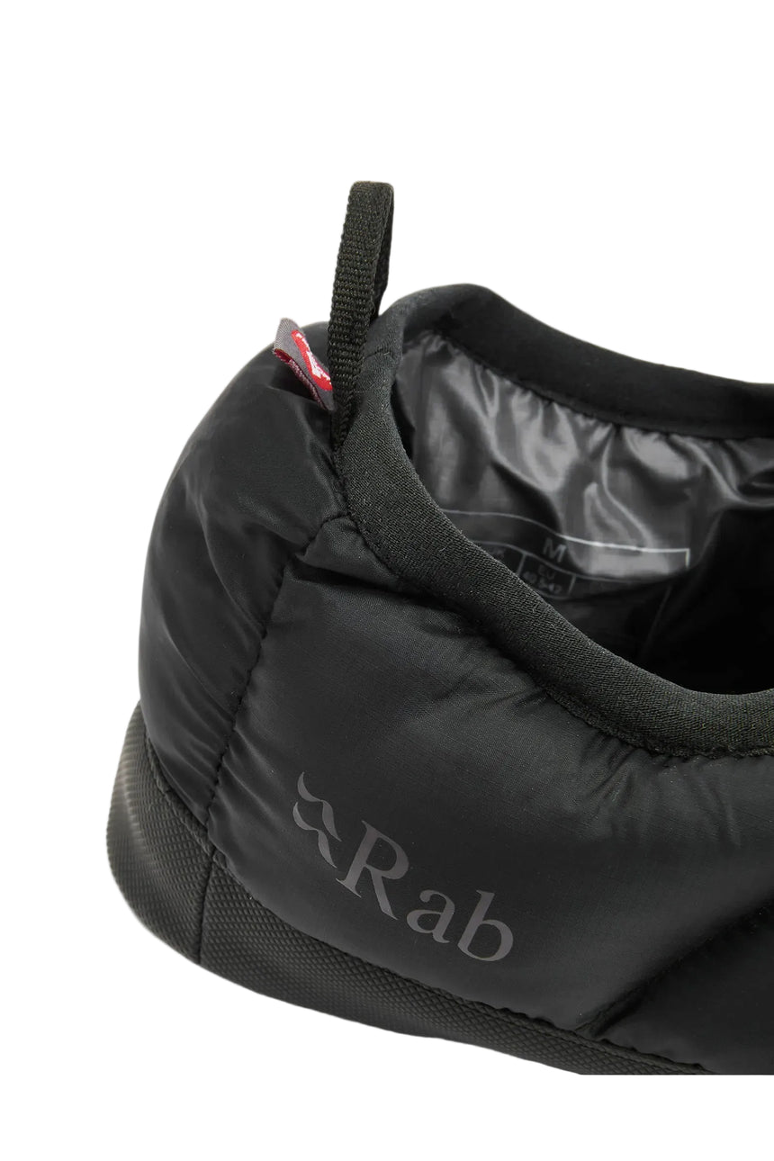 Rab Cirrus Hut Slipper in Black - heel pull tab detail