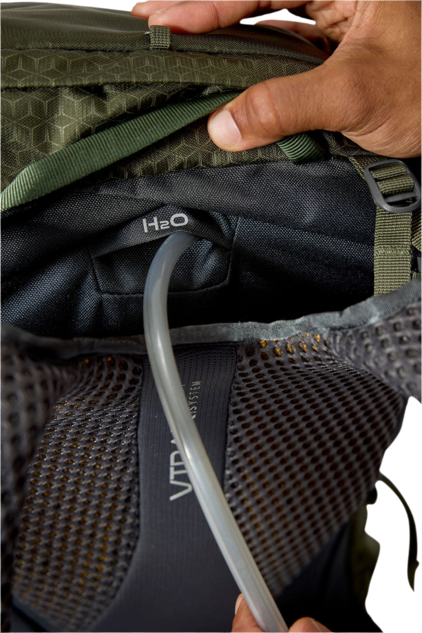 Rab Exion 48L Hiking Pack in Army - Hydration Sleeve