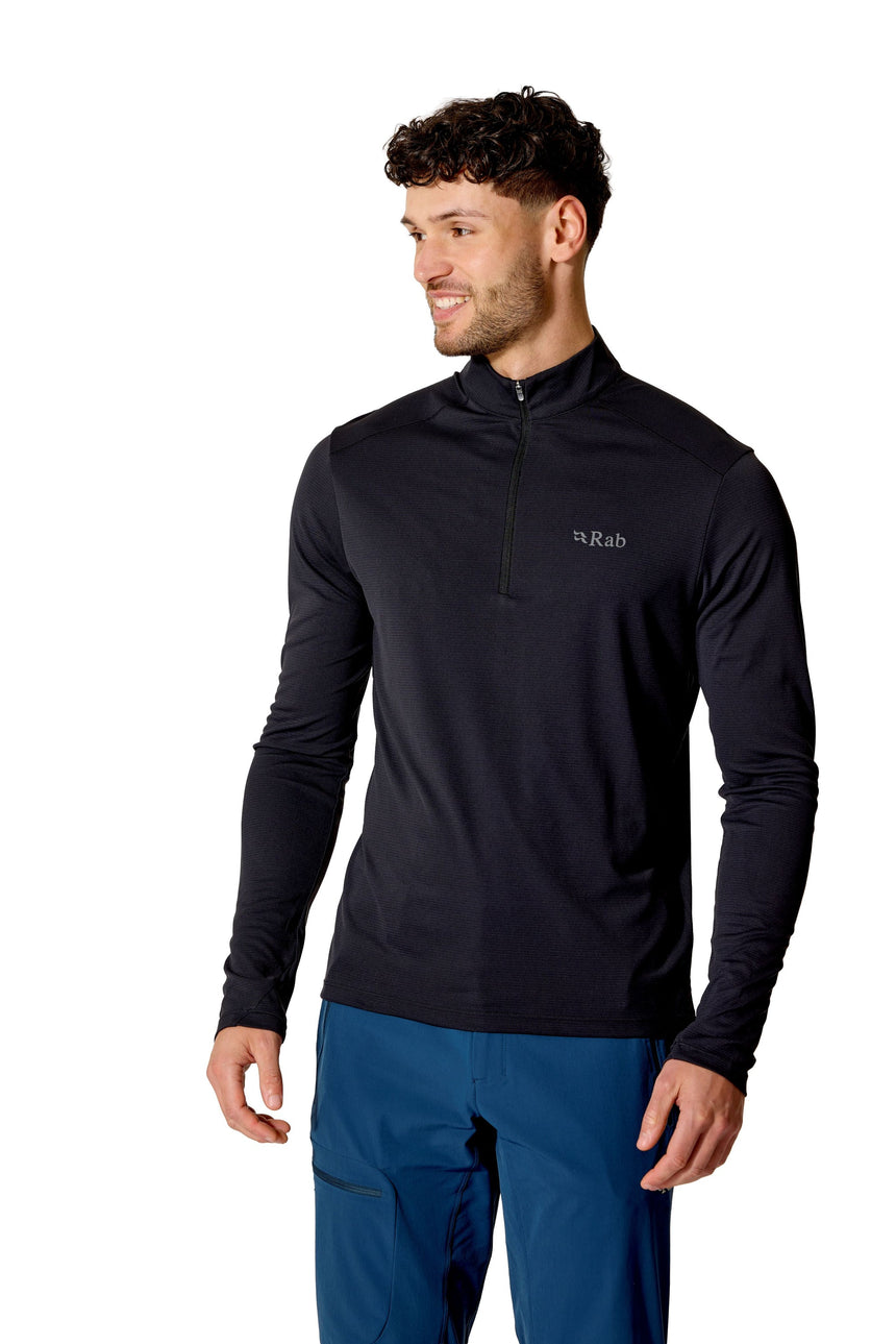 Rab Men's Force LS Zip in Black - worn