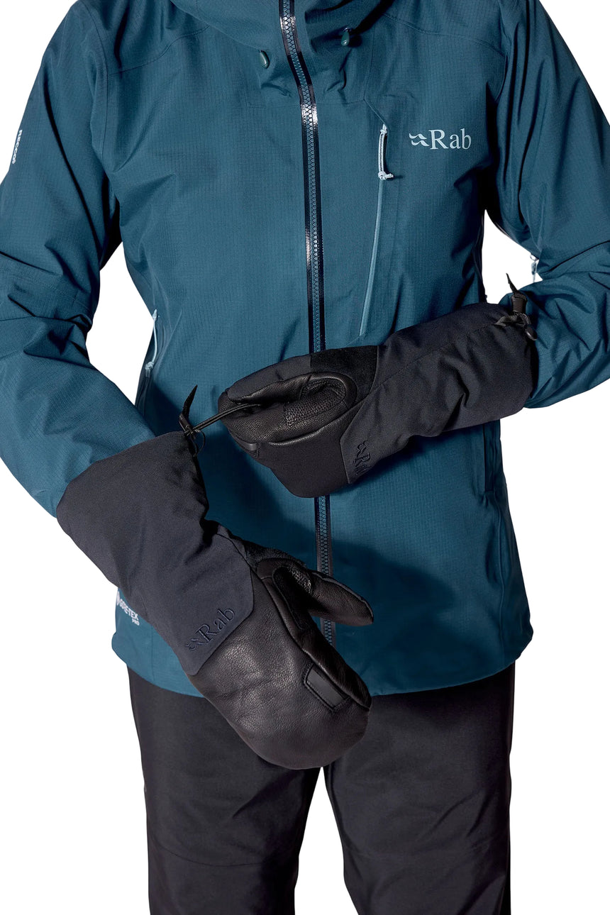 Rab Guide GORE-TEX Mitts in Black - worn
