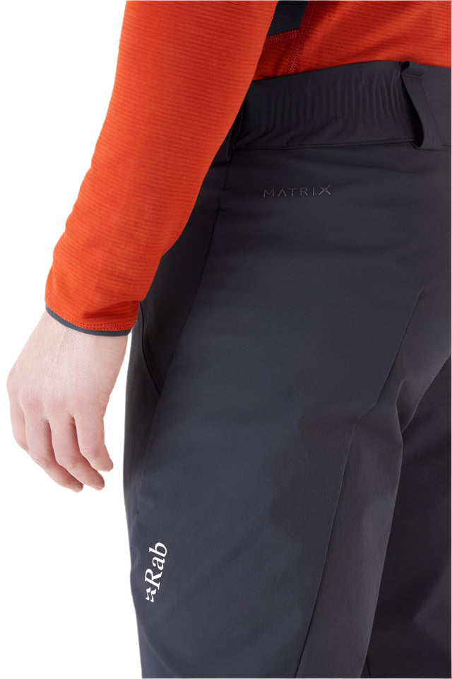 Rab Men's Ascendor AS Climbing Softshell Pants in Ebony - hip pocket detail