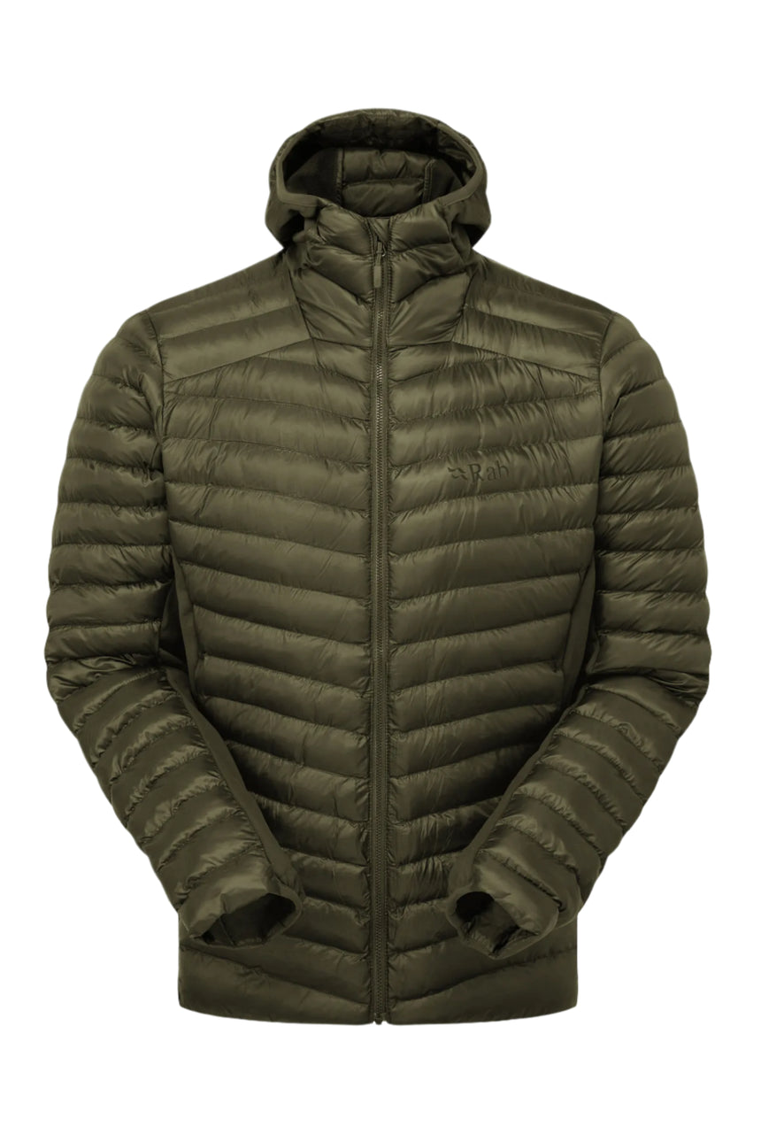 Rab Men's Cirrus Flex Insulated Hooded Jacket in Olive - front