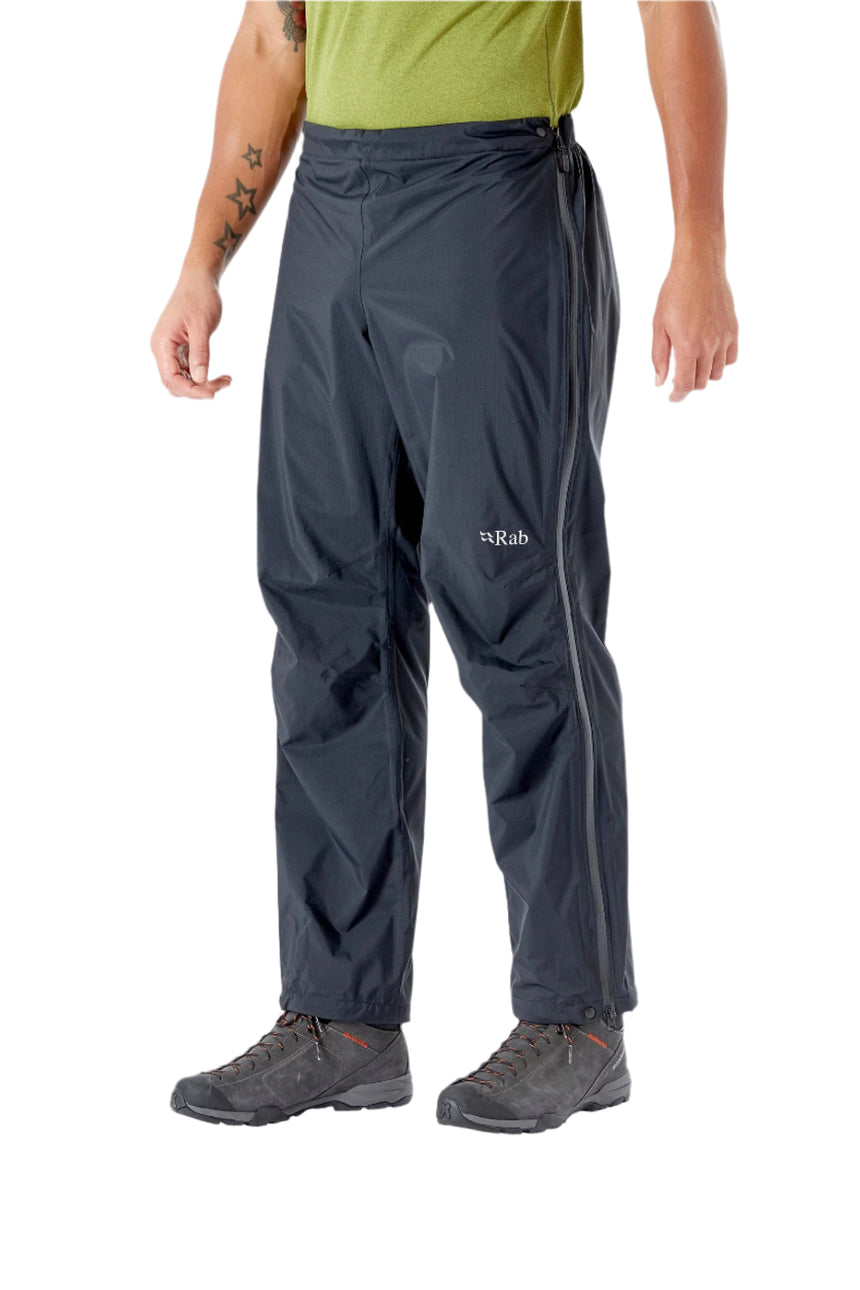 Rab Men's Downpour Plus 2.0 Waterproof Pants in Black - worn
