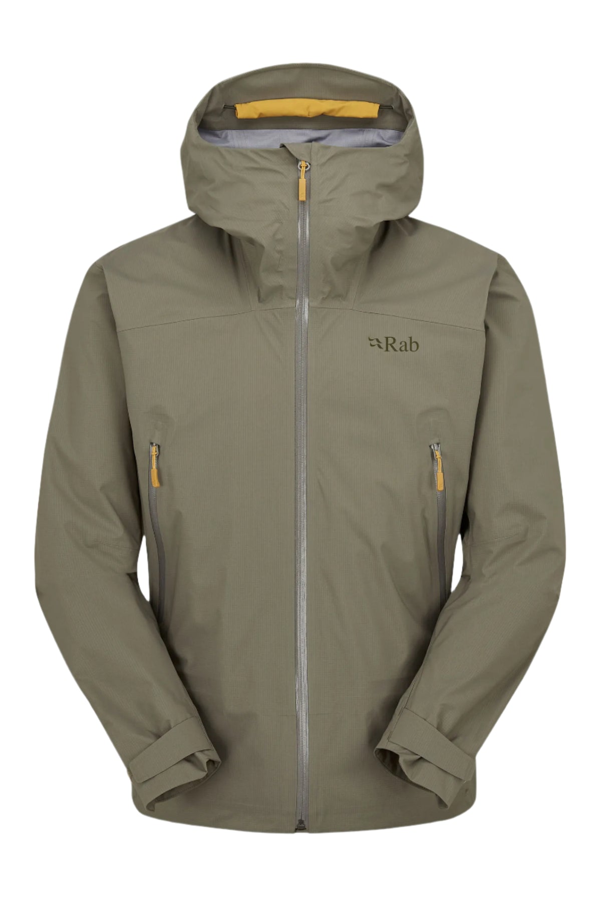 Rab Men's Firewall Light Waterproof Jacket in Light Khaki - front