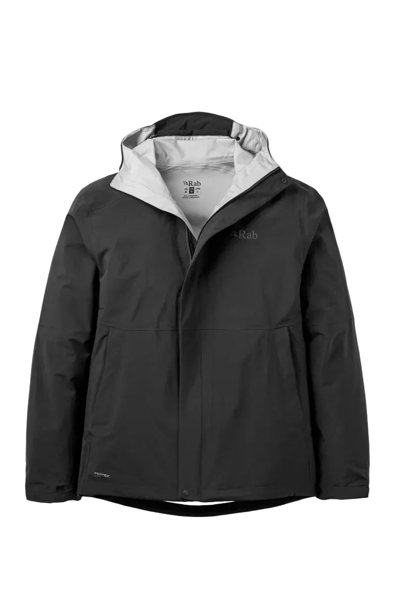 Rab Men's Firewall Waterproof Jacket in Black - front
