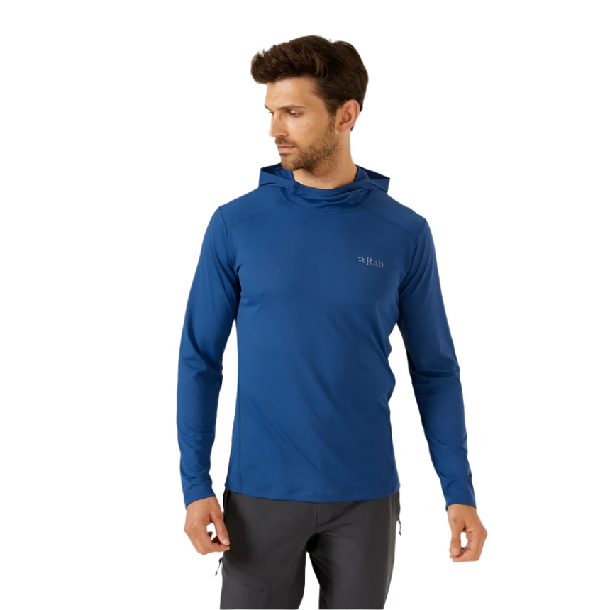 Rab Men's Force Hoody in Blue (styling reference) - worn