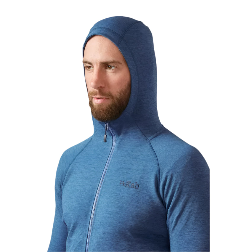 Rab Men's Nexus Hoody in Blue (styling reference) - Hood Detail