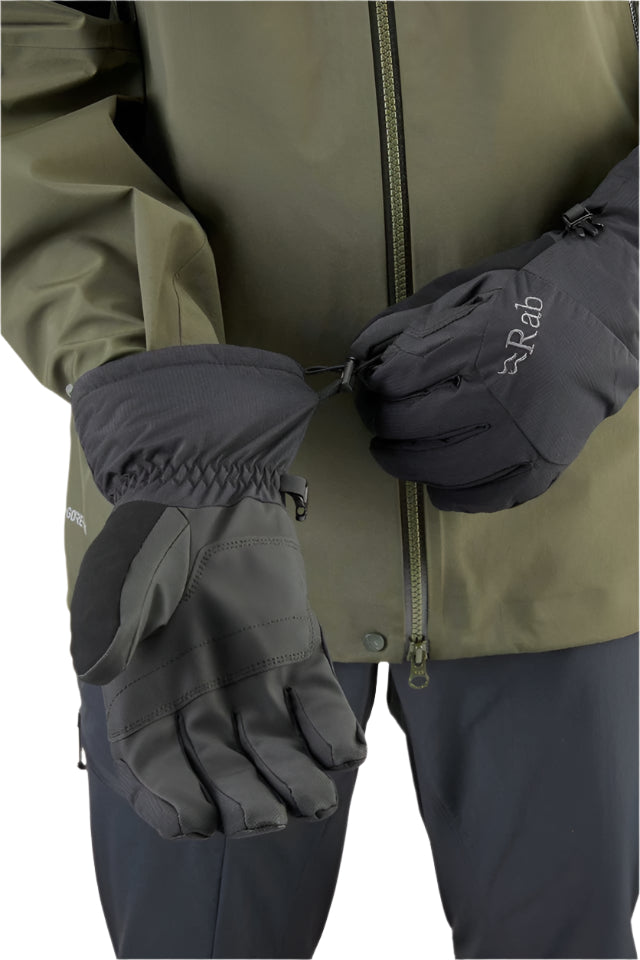 Rab Men's Storm Waterproof Gloves in Black - worn