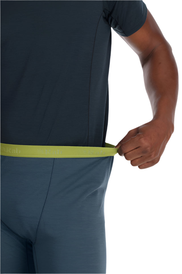 Rab Men's Syncrino Leggings in Orion Blue - waistband detail