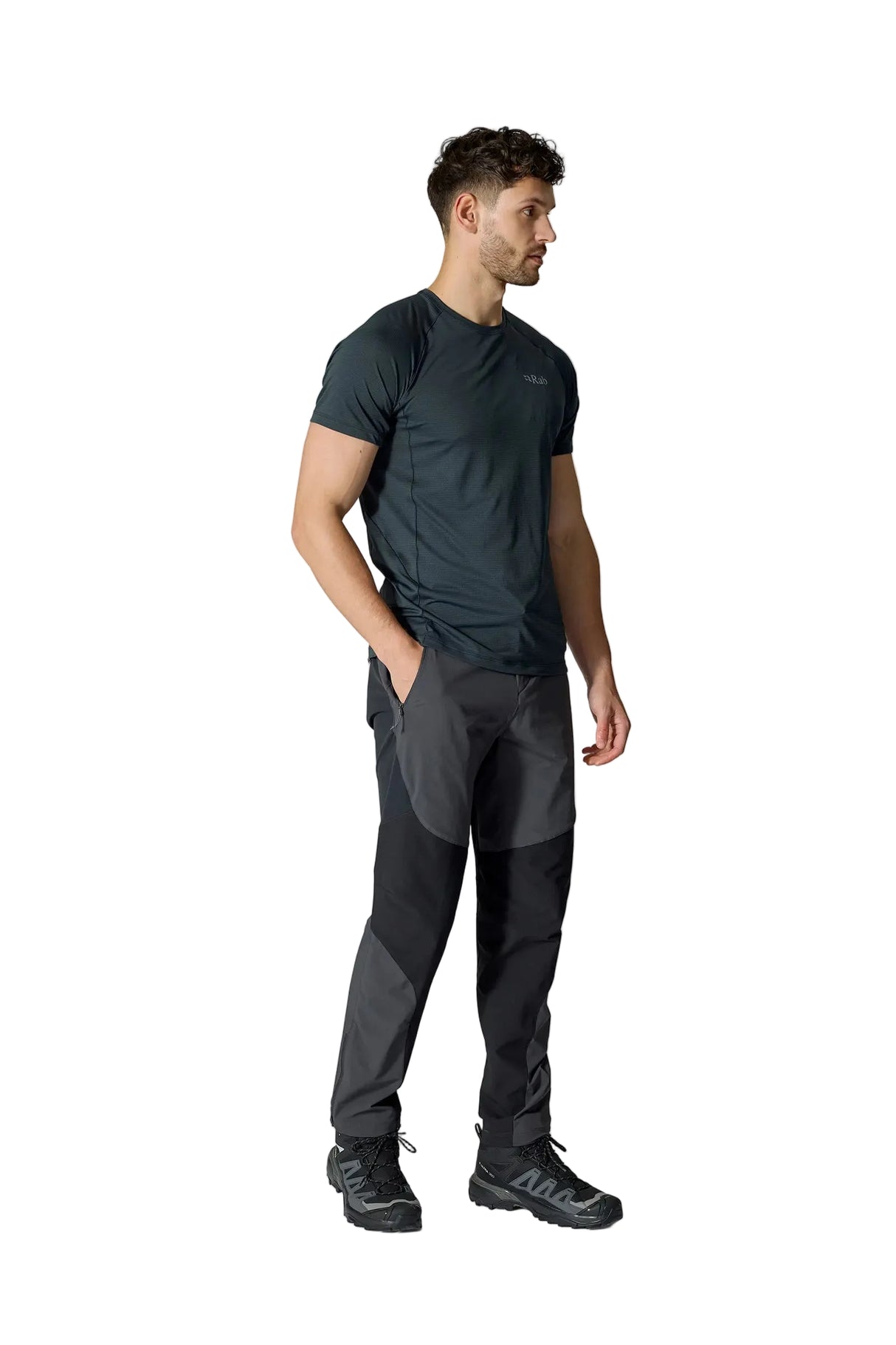 Rab Men's Torque Pants in Anthracite - worn