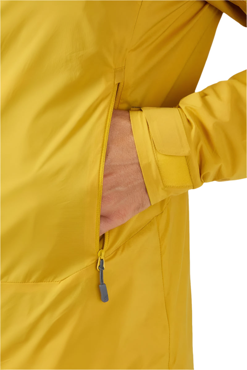 Rab Men's Vapour-Rise Summit Jacket in Sahara (styling reference) - Hand Pocket Detail