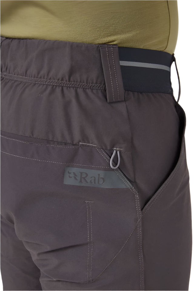 Rab Men's Venant Shorts in Anthracite - Waistband Detail