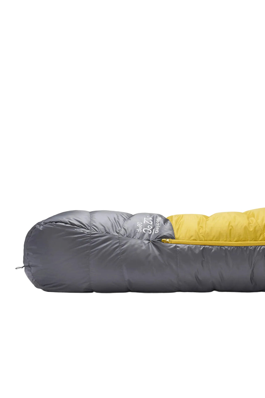 Rab Neutrino Down Sleeping Bag (-18°C/0F) in Graphene/Dark Pollen - Packed Side