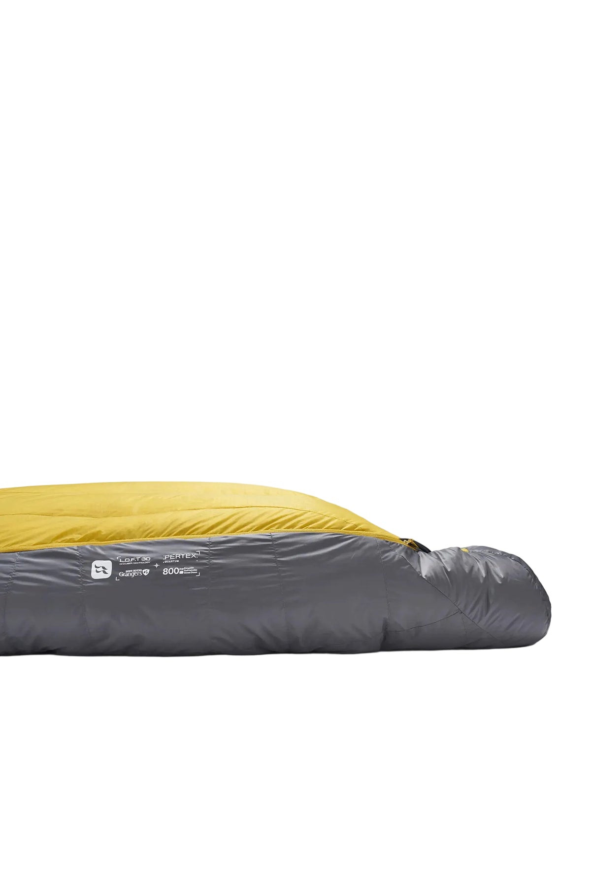 Rab Neutrino Down Sleeping Bag (-6°C/20F) in Graphene/Dark Pollen - Side Profile