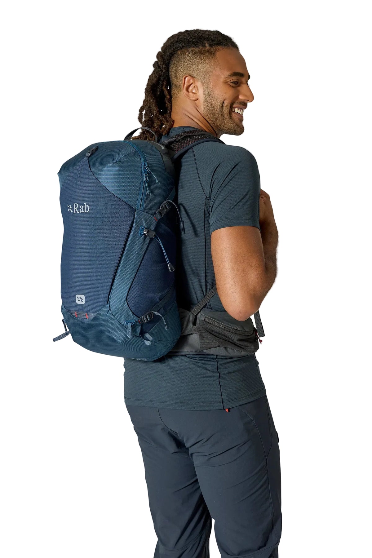 Rab Protium 20L Day Pack in Tempest Blue - On Model Side View