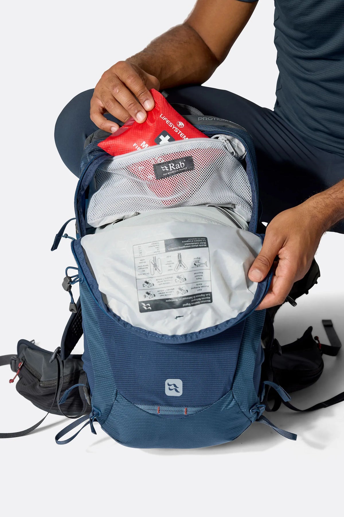 Rab Protium 20L Day Pack in Tempest Blue - On Model Side View