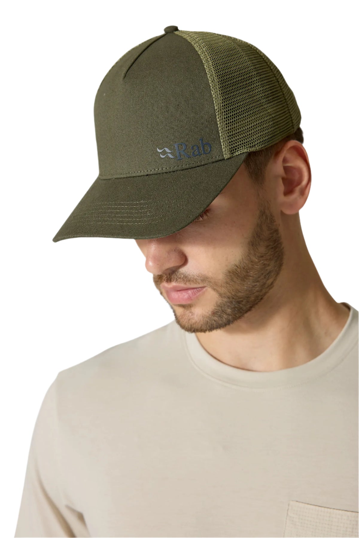 Rab Trucker Logo Cap in Light Khaki - Side