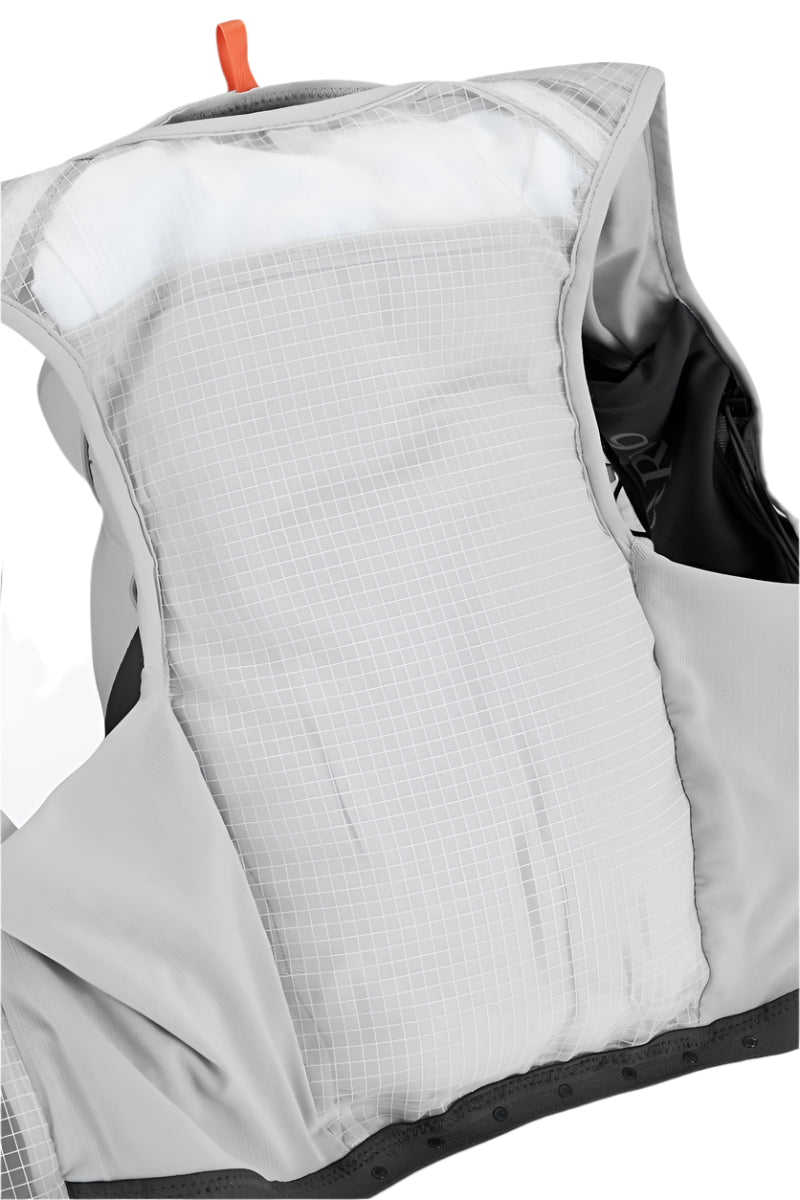 Rab Veil 12L Lightweight Running Vest in Gargoyle/Graphene - Rear Compartment Detail