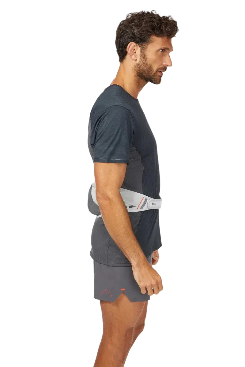 Rab Veil 1L Lightweight Belt Pack in Gargoyle/Graphene - Model Side View