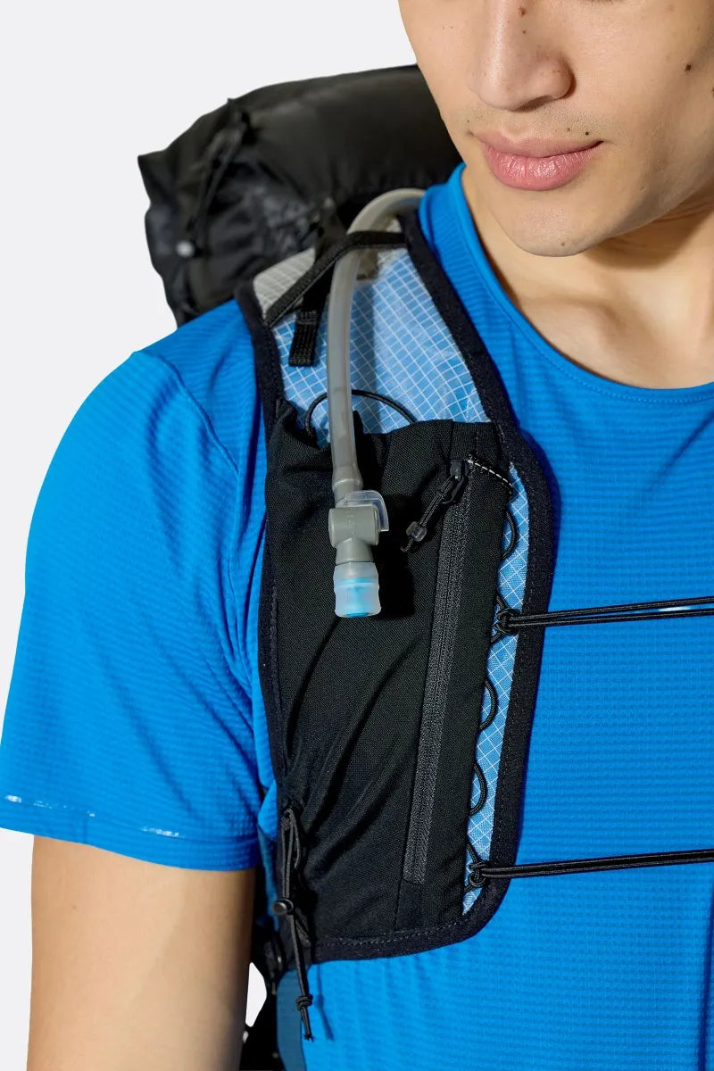 Rab Veil XP 30L Waterproof Pack in Black - Pole Attachment Detail